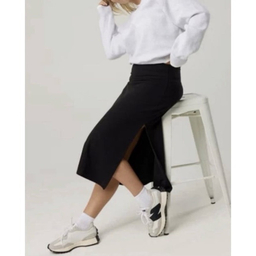 Aerie Offline Hugger Midi Skirt Navy Blue High Waist Womens XL Loungewear NWT